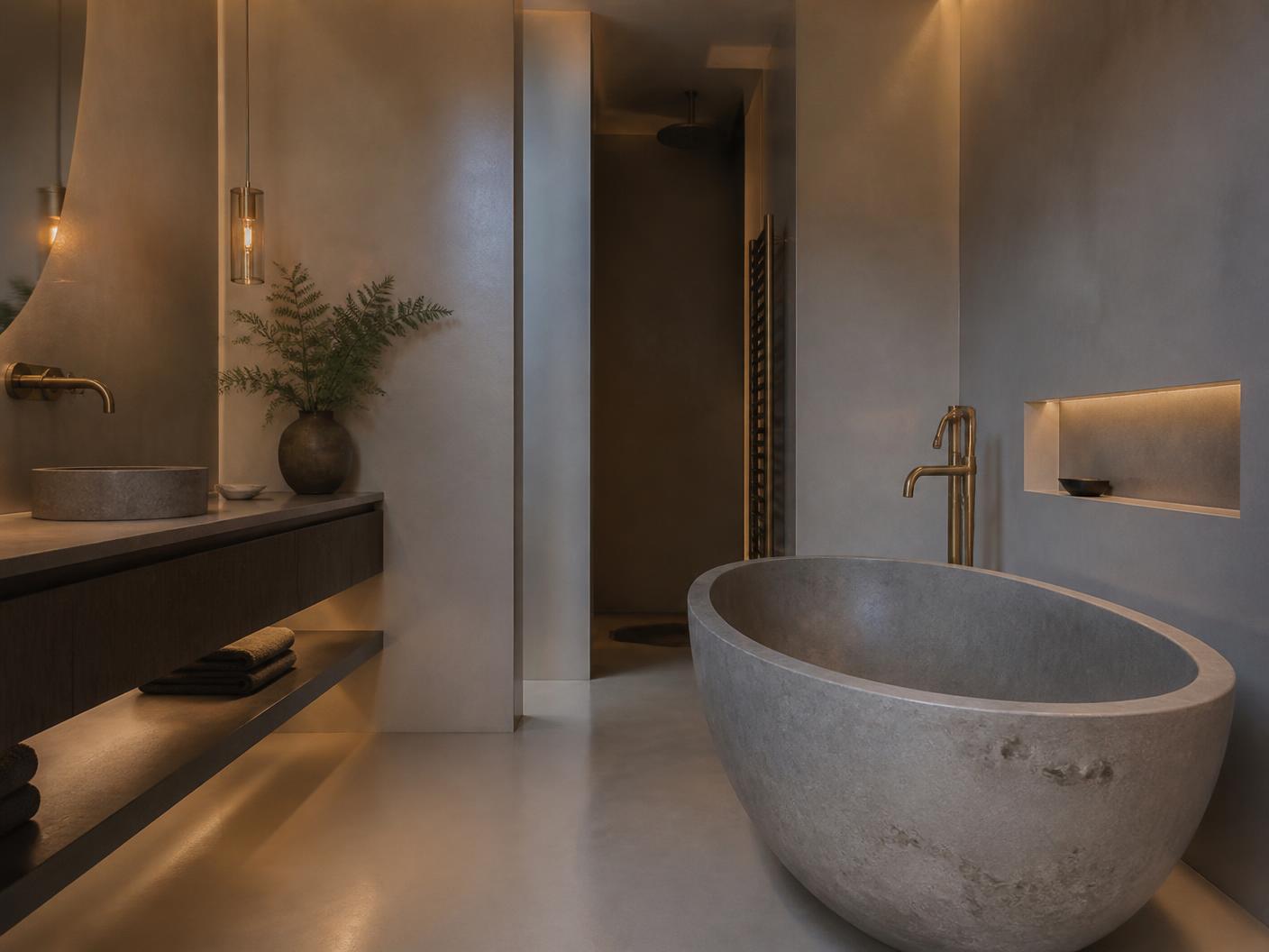 Wellness in eenvoud, microcement · beton ciré